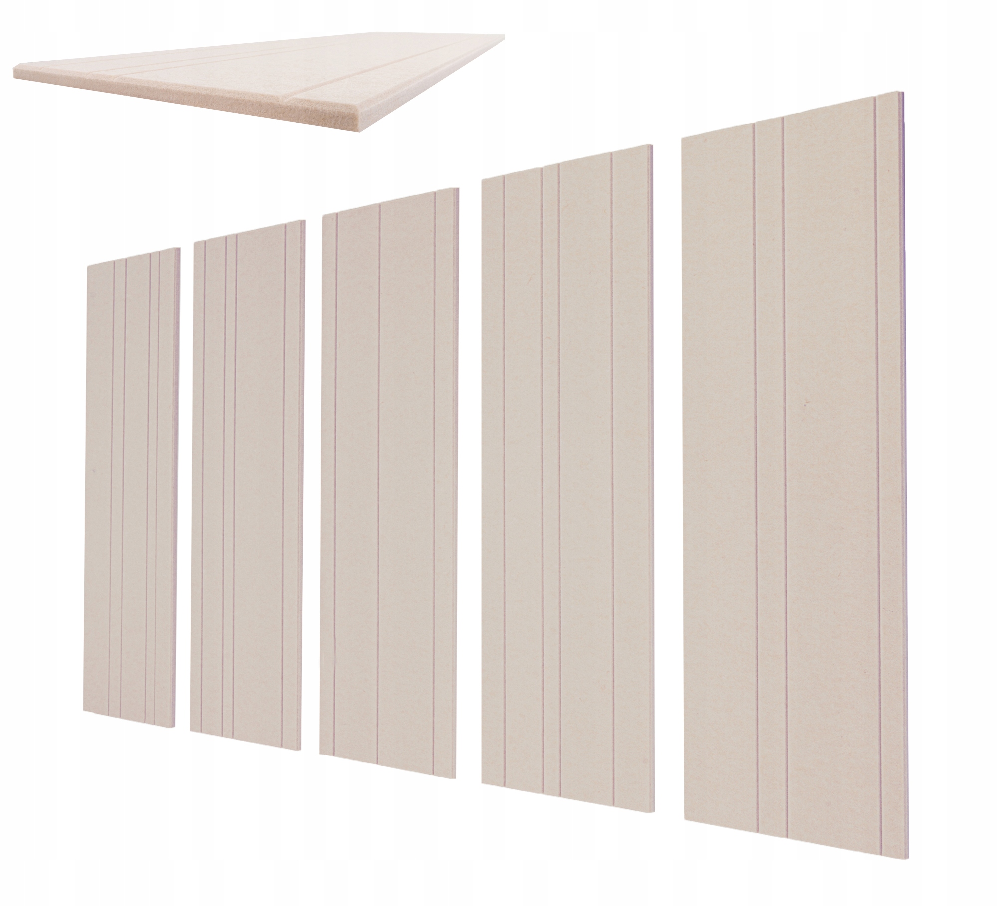 Sada akustických plstěných panelů Nezapalovatelné na zeď gr.1,2cm Béžové atesty