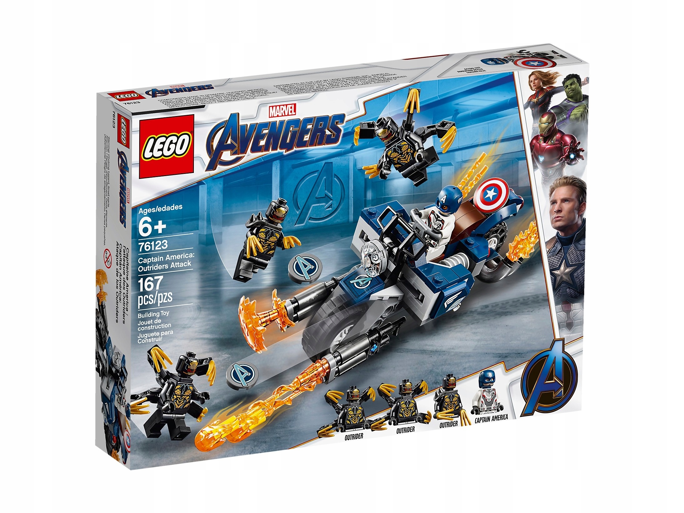 Lego Marvel Avengers 76123 Kapitán Amerika: útok Outriderů Nové