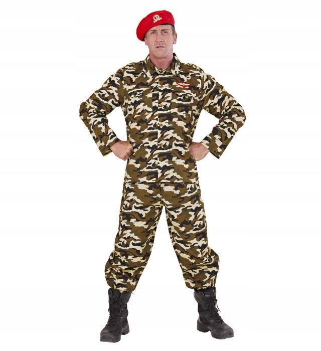 Kostým Voják Kostým vojáka Převlek Kabát Kalhoty Basco XL