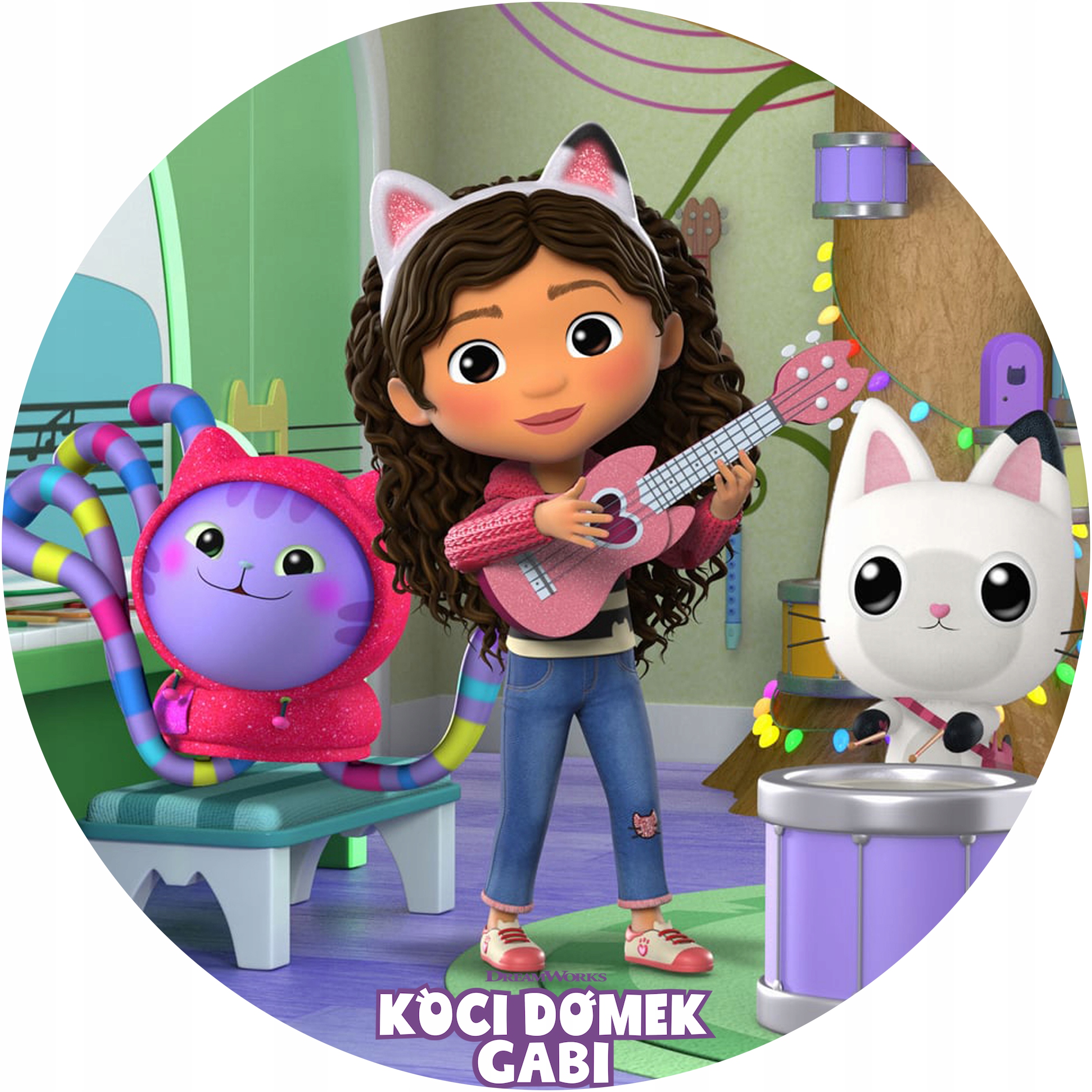 Opłatek na Tort KOCI DOMEK GABI Waflowy 20cm