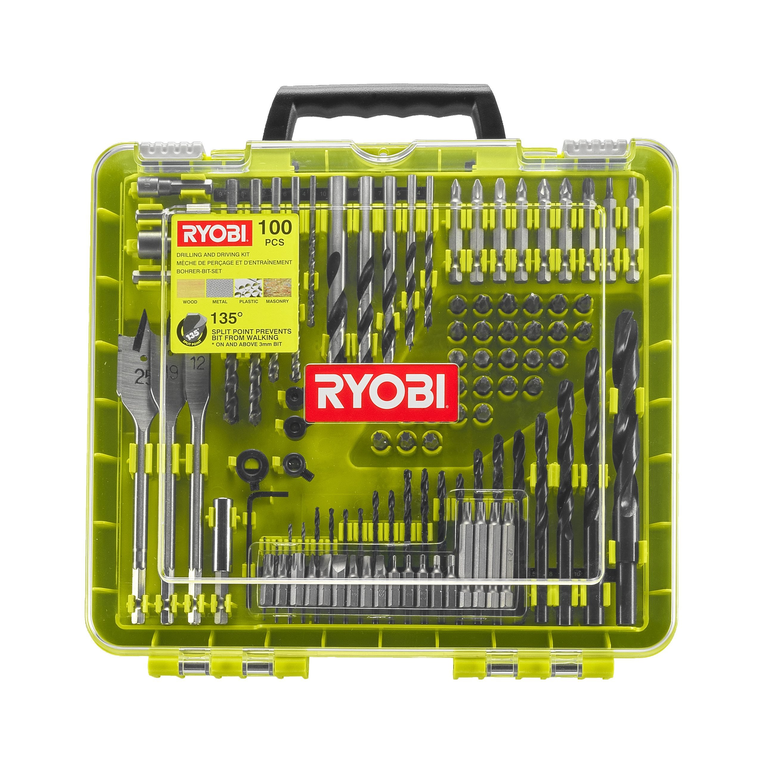 Ryobi RAKDD100 100 ks sada vrtáků a šroubovacích bitů
