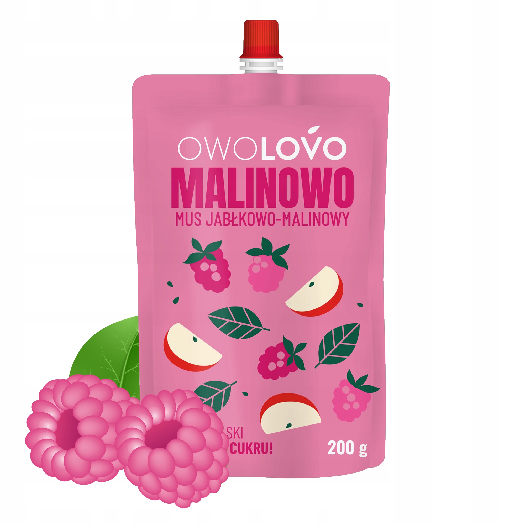Owolovo Malinowo Mus jablkowo-malinowy 200 g x 16 sztuk Kod producenta 5901958614606