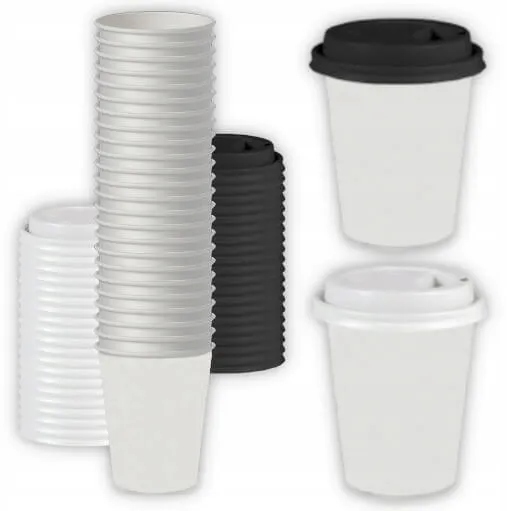 KUBKI PAPIEROWE JEDNORAZOWE 250ml + WIECZKA 50SZT DO DALSZEJ ODSPRZEDAŻY