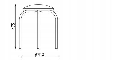 TABORET STOŁEK METALOWY CHICO-CR CIEMNY BRĄZOWY NS Głębokość mebla 41 cm