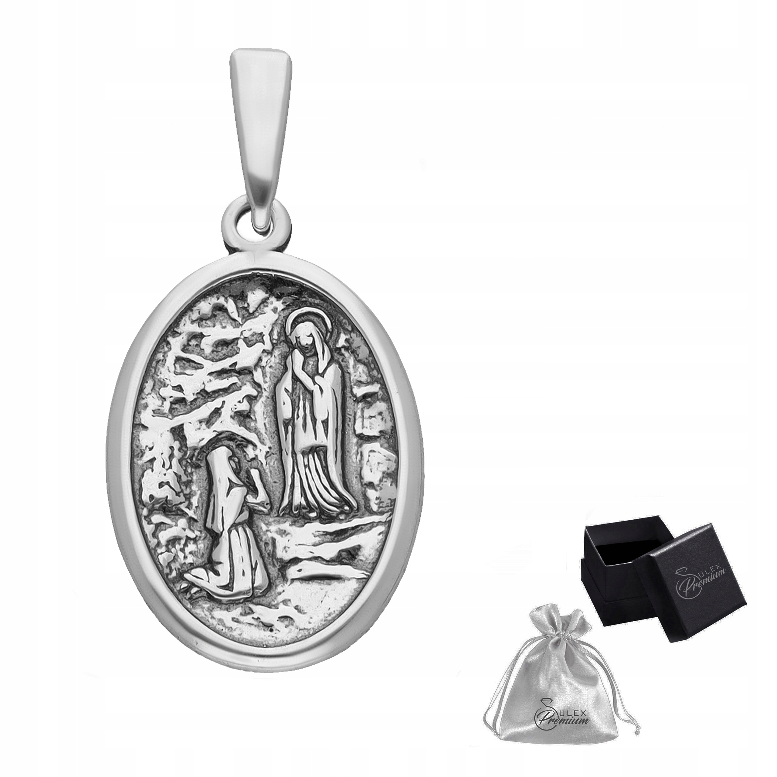 Stříbrný medailonek ryzost 925 Přívěsek Přívěsek se svatou Bernardettou