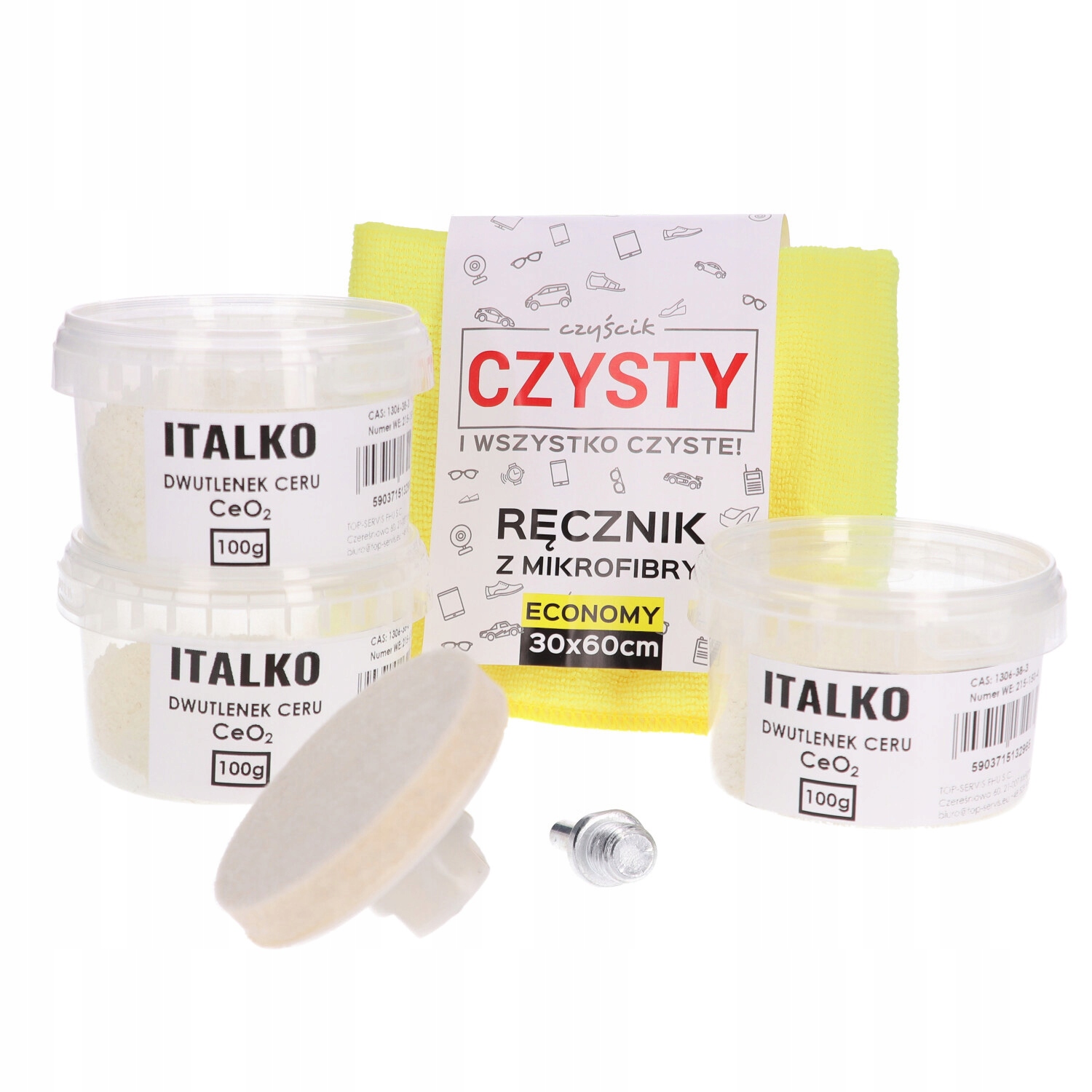 

Zestaw Do Usuwania Rys Tlenek Ceru 3x 100G