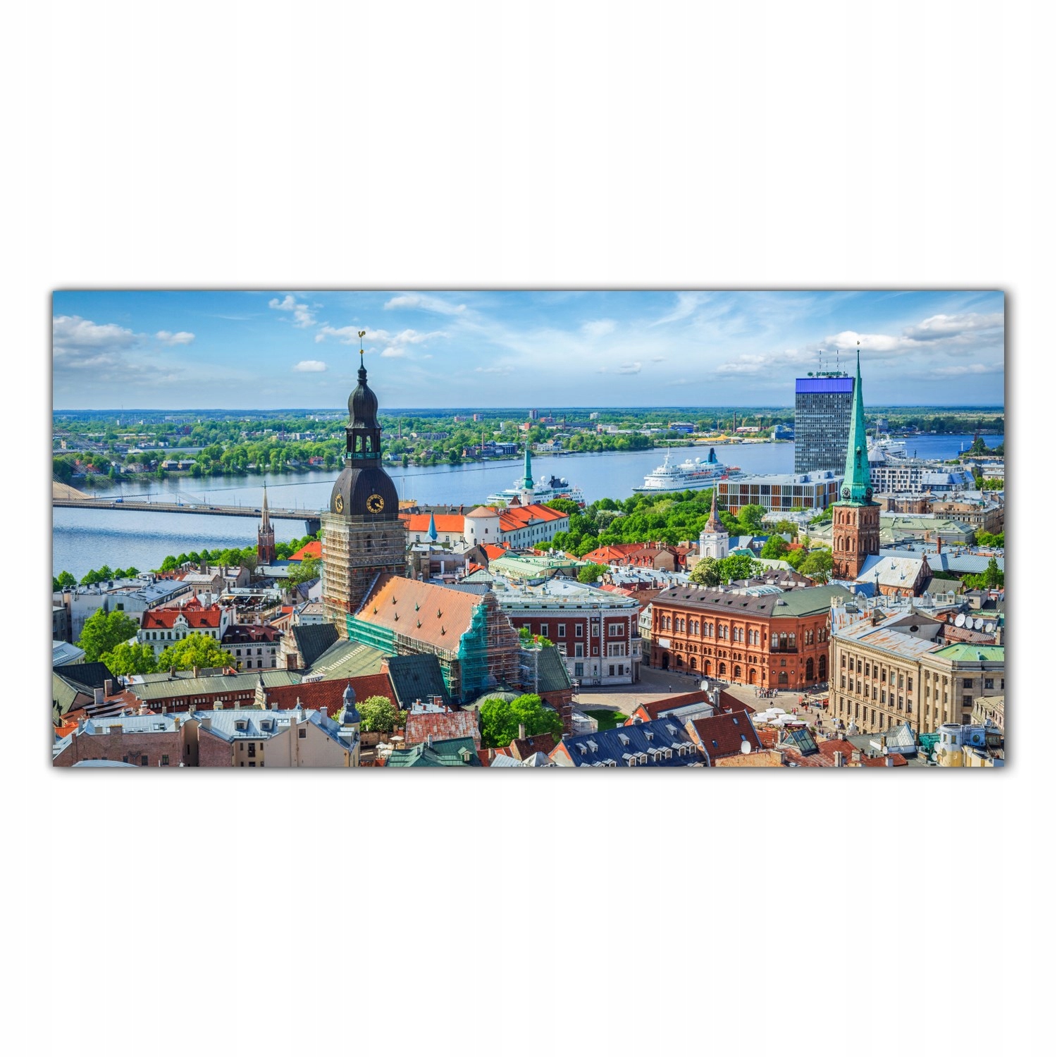 Riga Město Krajina 120x60 Tvrzené sklo panel