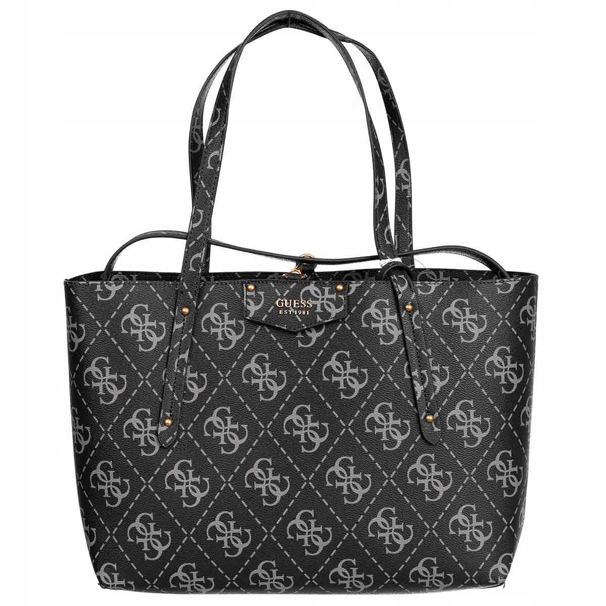 Guess Dámská nákupní taška Brenton Černá, prostorná a Elegantní