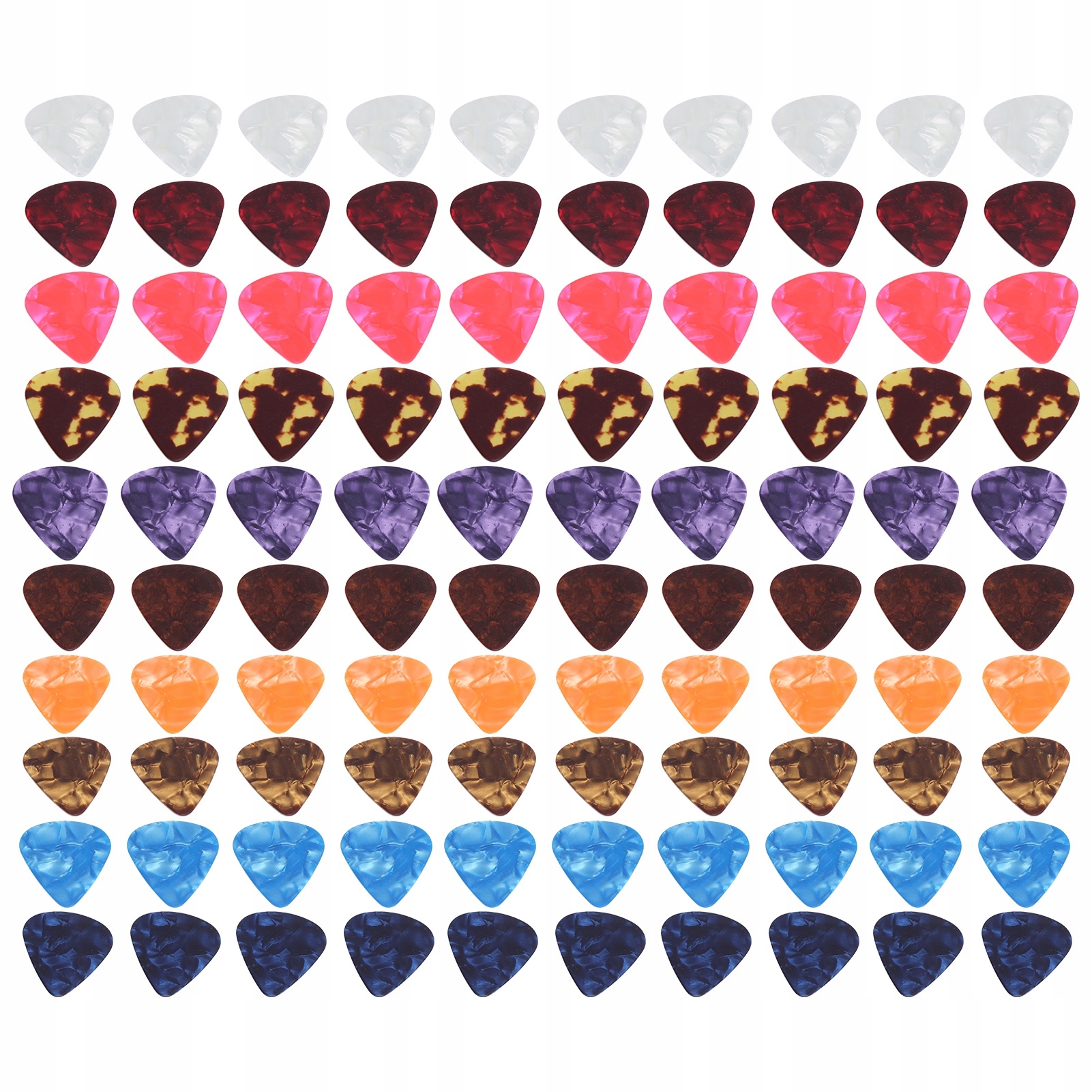 KOSTKA PIÓRKO DO GITARY MIX GRUBOŚCI 100 SZT Stan opakowania oryginalne