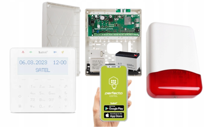 Zestaw Alarmowy Satel Perfecta 64 M Czytnik Mifare Aplikacja Android Lte