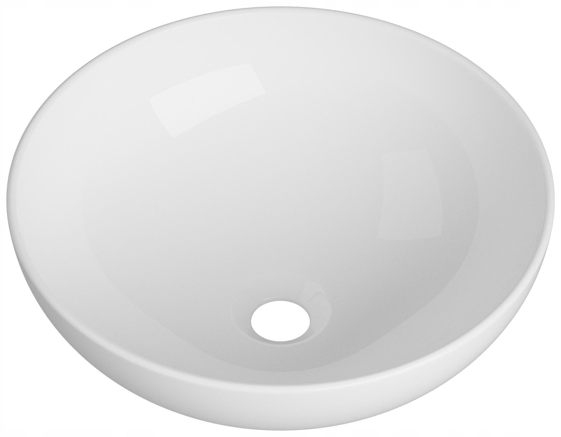 Umývadlo Na Dosku Okrúhle Biele Keramické Do Kúpeľne 40,5cm Na Dosku Alba