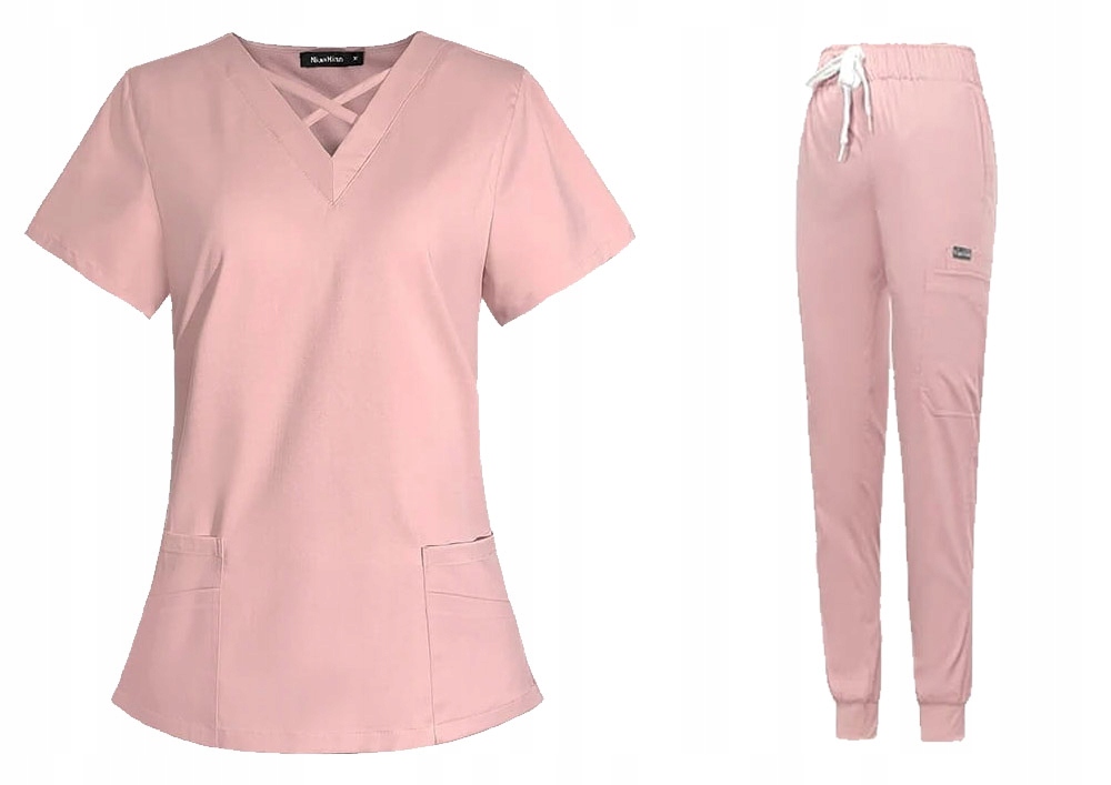 Komplet Medyczny Damski Scrub Uniform Model 42029 Jasnoróżowy Rozmiar S
