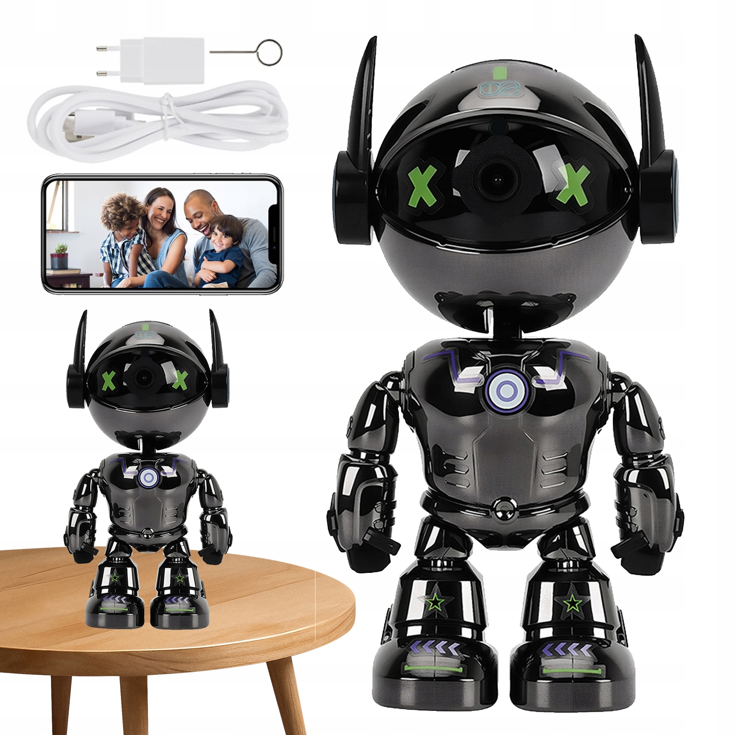 Kamera Monitorující Robota Wifi Detekce Pohybu 360° Obousměrná Konverzace