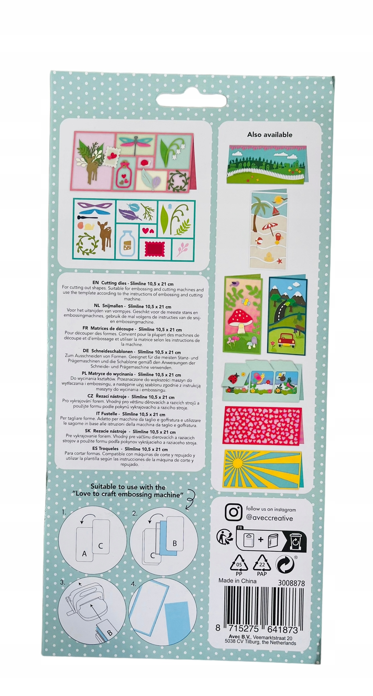 Matryce do wycinania duże slimline 21x11cm 873 EAN (GTIN) 8715275641873