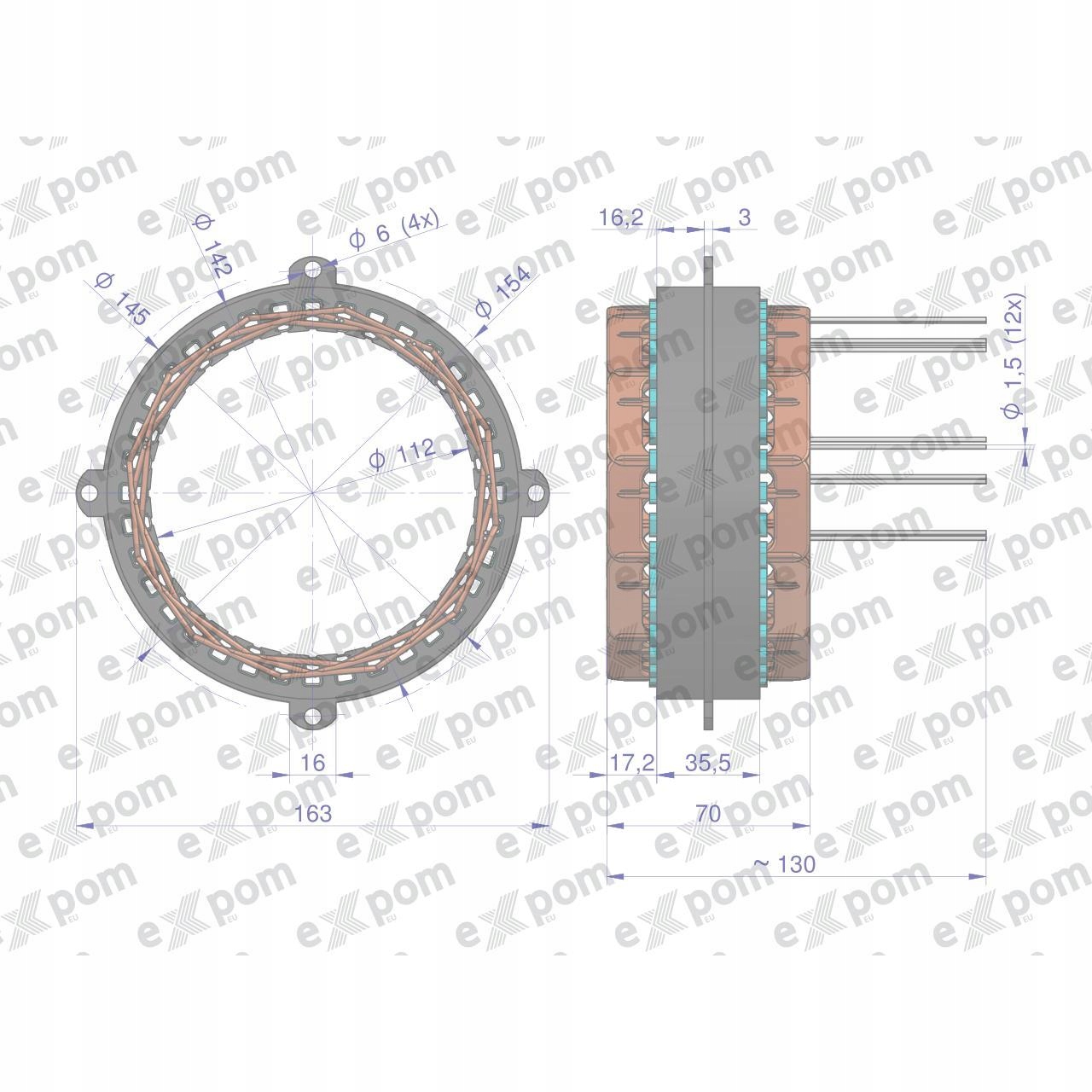 Stojan alternatora 0123510074EX Nowy Typ EXPOM Part manufacturer other