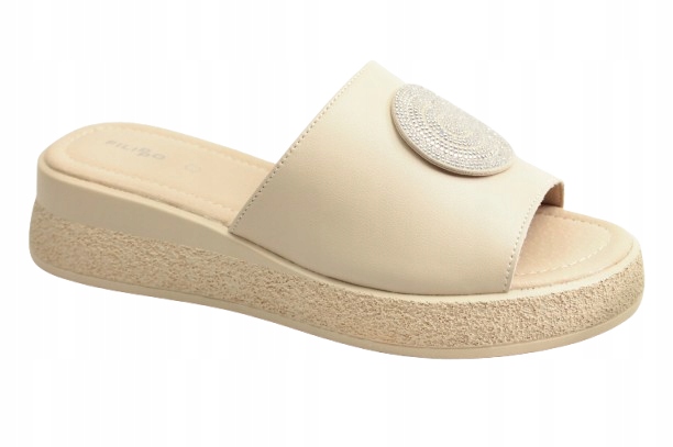 Nazouváky Filippo DK6987/25 Be 40 Béžové na Platformě Kožené