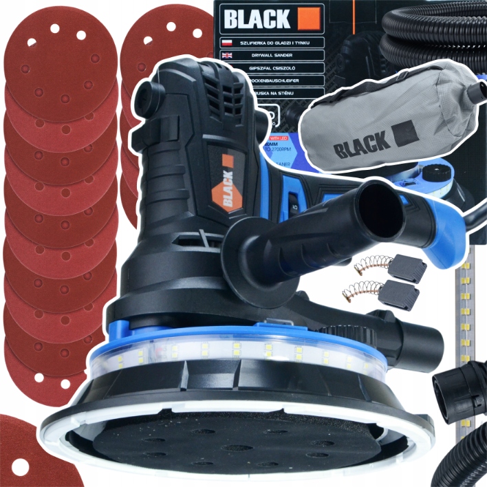 Szlifierka do Gipsu Gładzi Tynków Tynku 2xLED Black