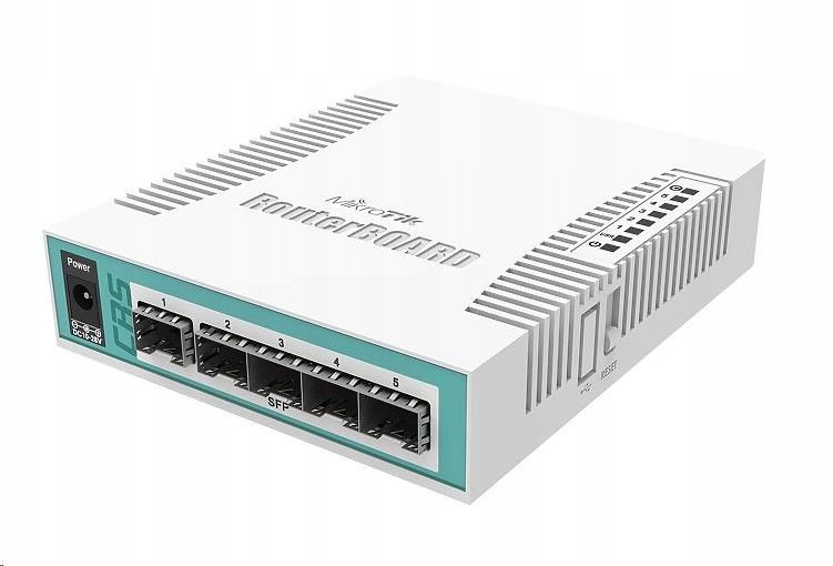 MikroTik Cloud Router Switch CRS106-1C-5S, 400MHz Cpu, 128MB Ram,…