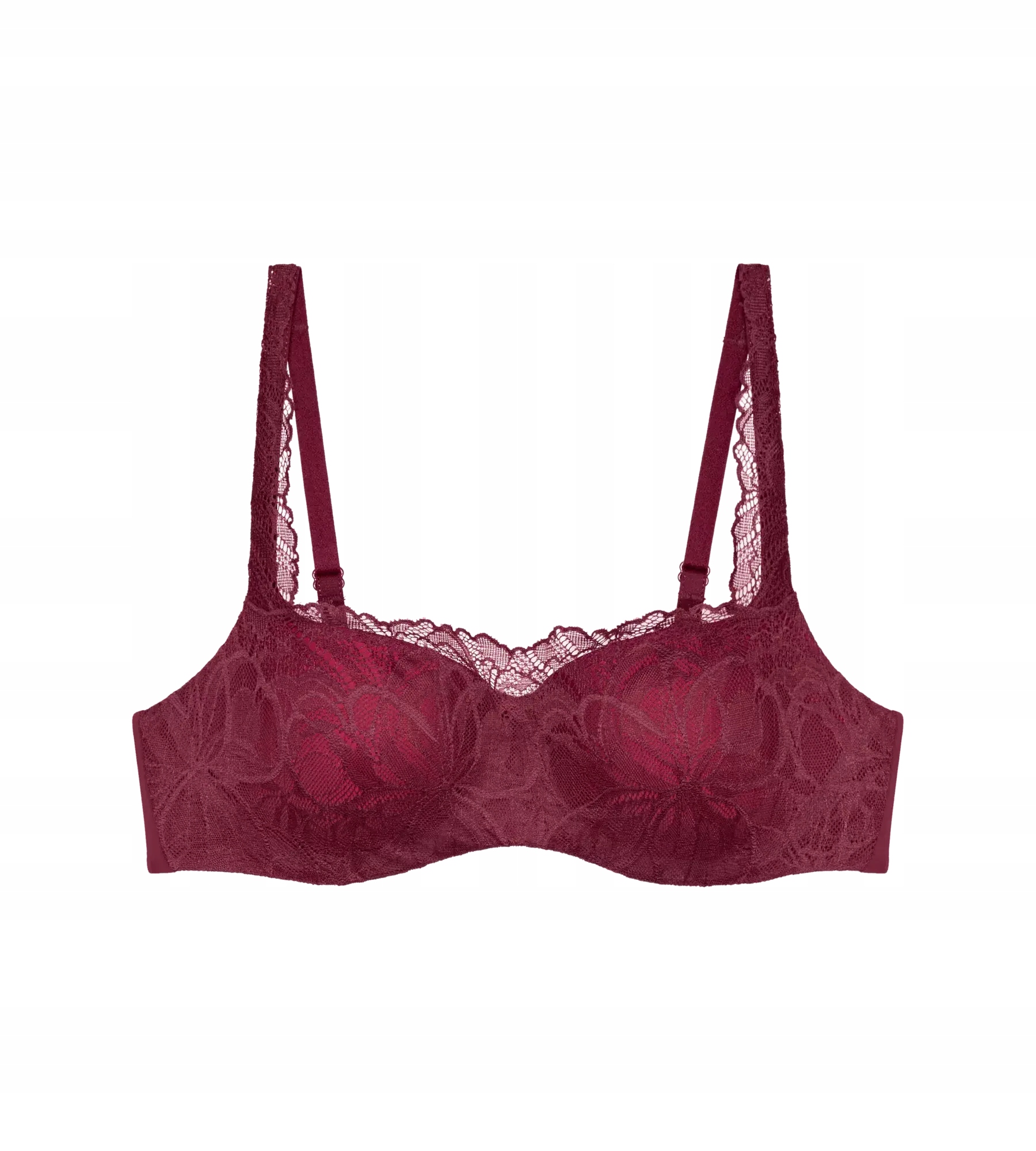 T942 Triumph podprsenka Body Make-Up Illusion Lace Balconette bordo vel. 85E