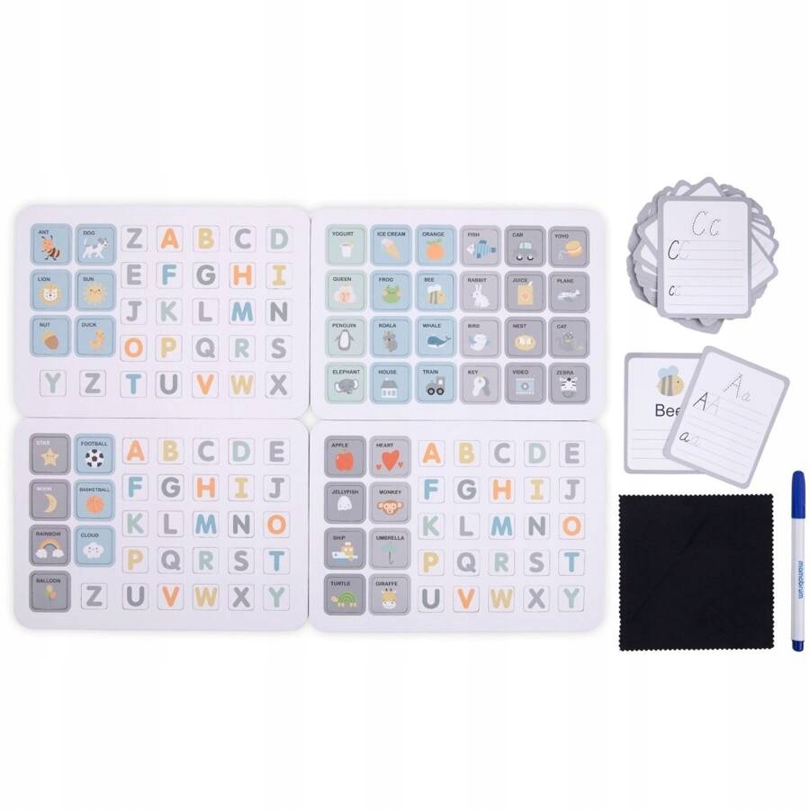 Magnetyczna Układanka Alfabet Litery Nauka Pisania Materiał karton papier