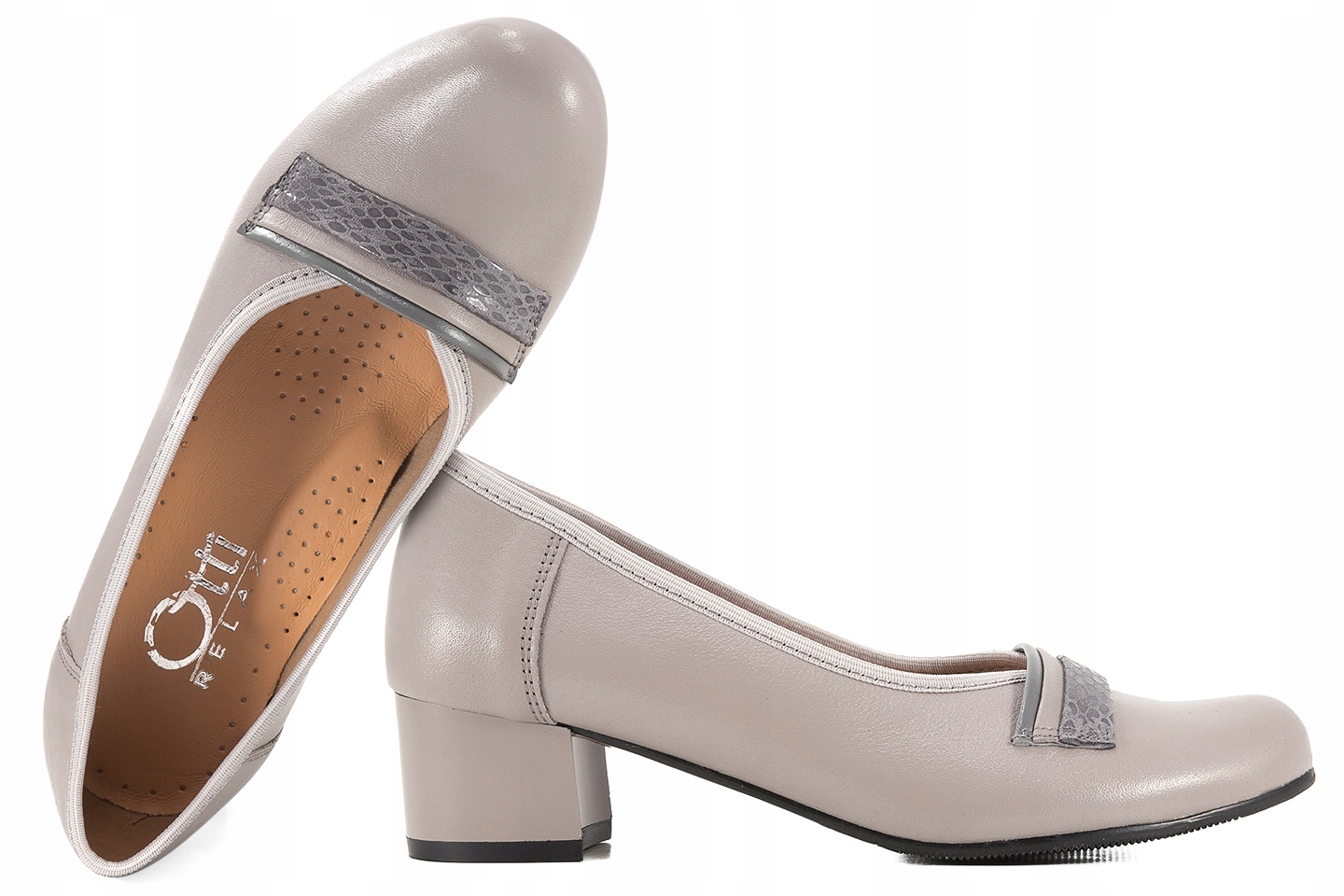 Galant 940 Dámské Polobotky Na Podpatku Kůže popelavá 41 Šedá