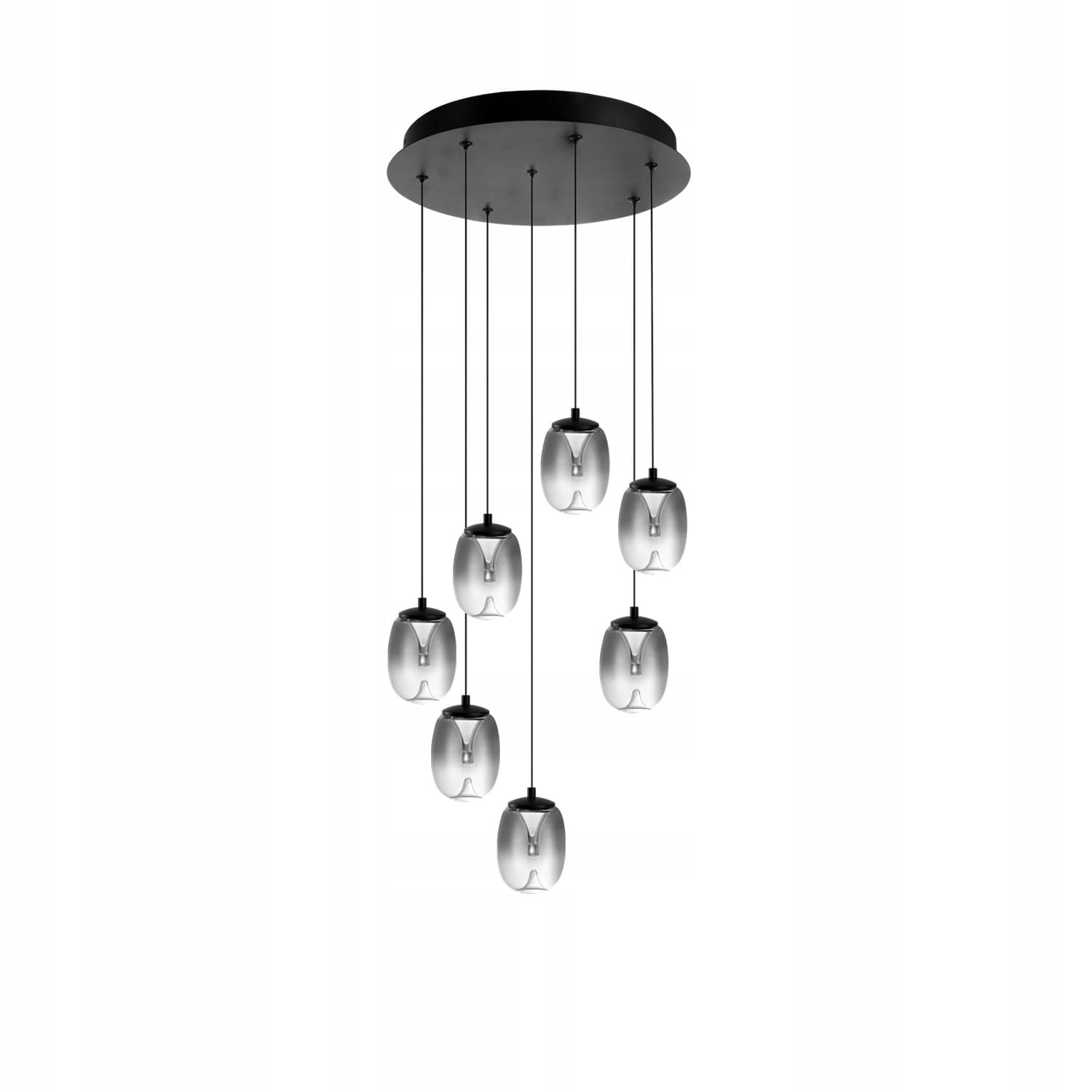 Lampa wisząca Pamela Led 35W z 7 dymionymi kloszami ze szkła AZzardo