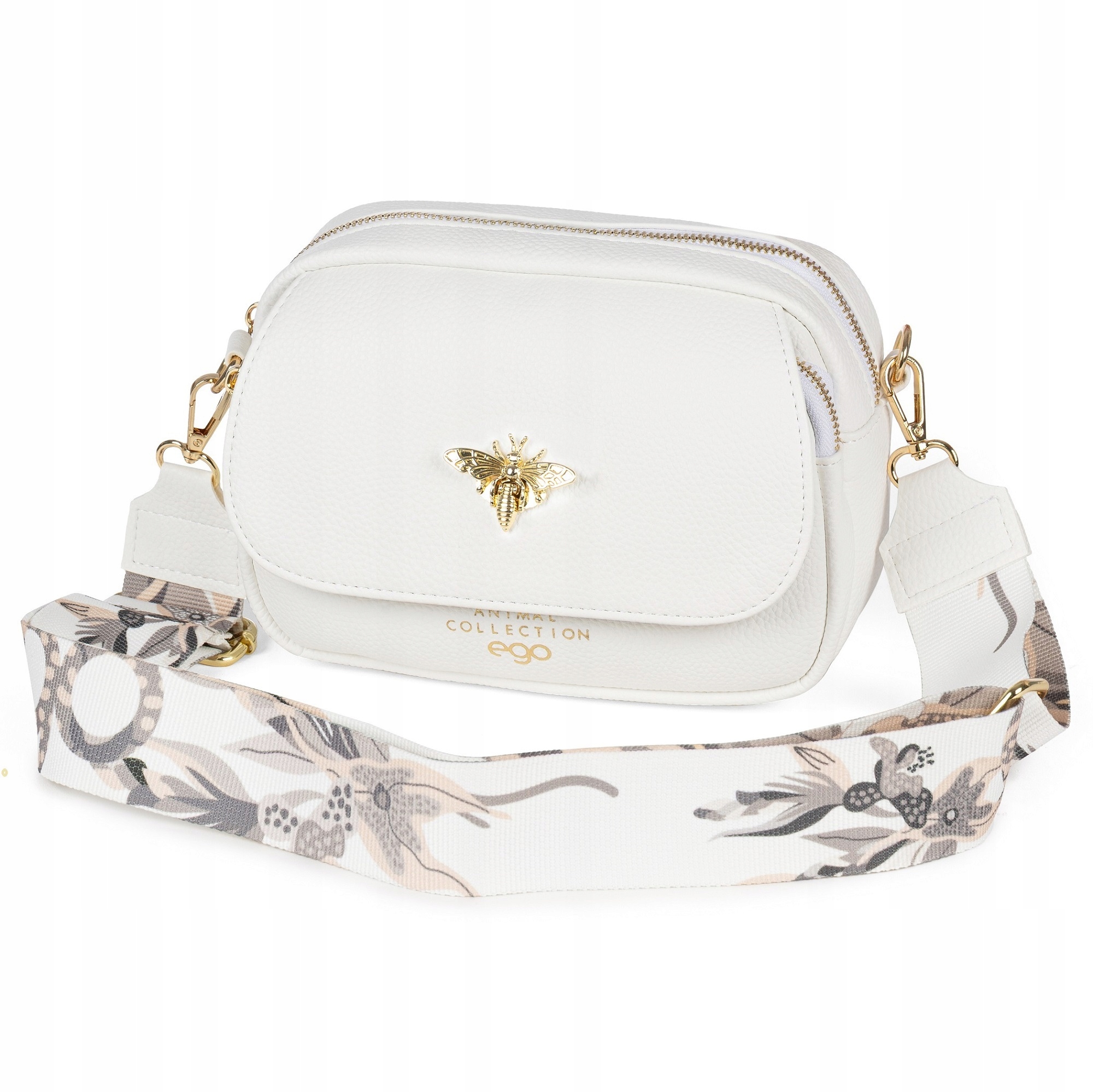 Dámská kabelka přes rameno Ego bílá elegantní přes rameno ledvinka s popruhem