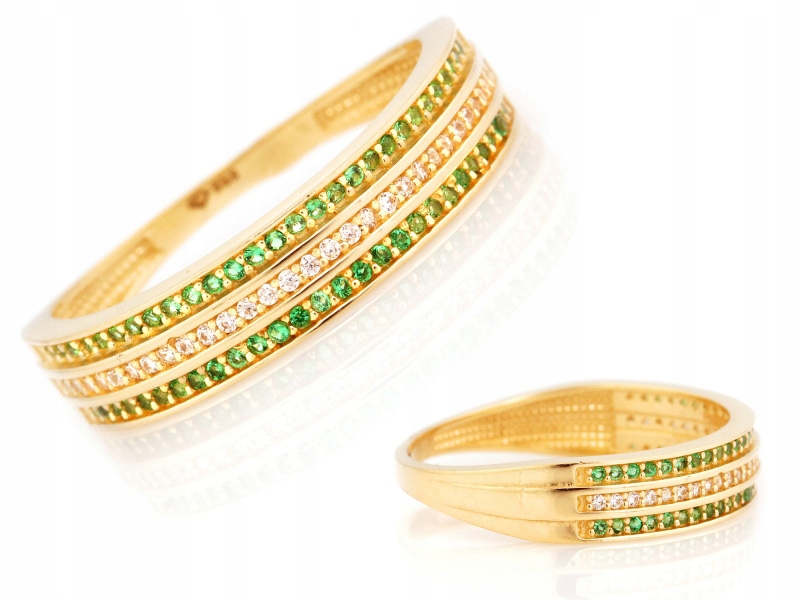 Zlatý prstýnek 585 s zirkony, jedinečný vzor jako dárek