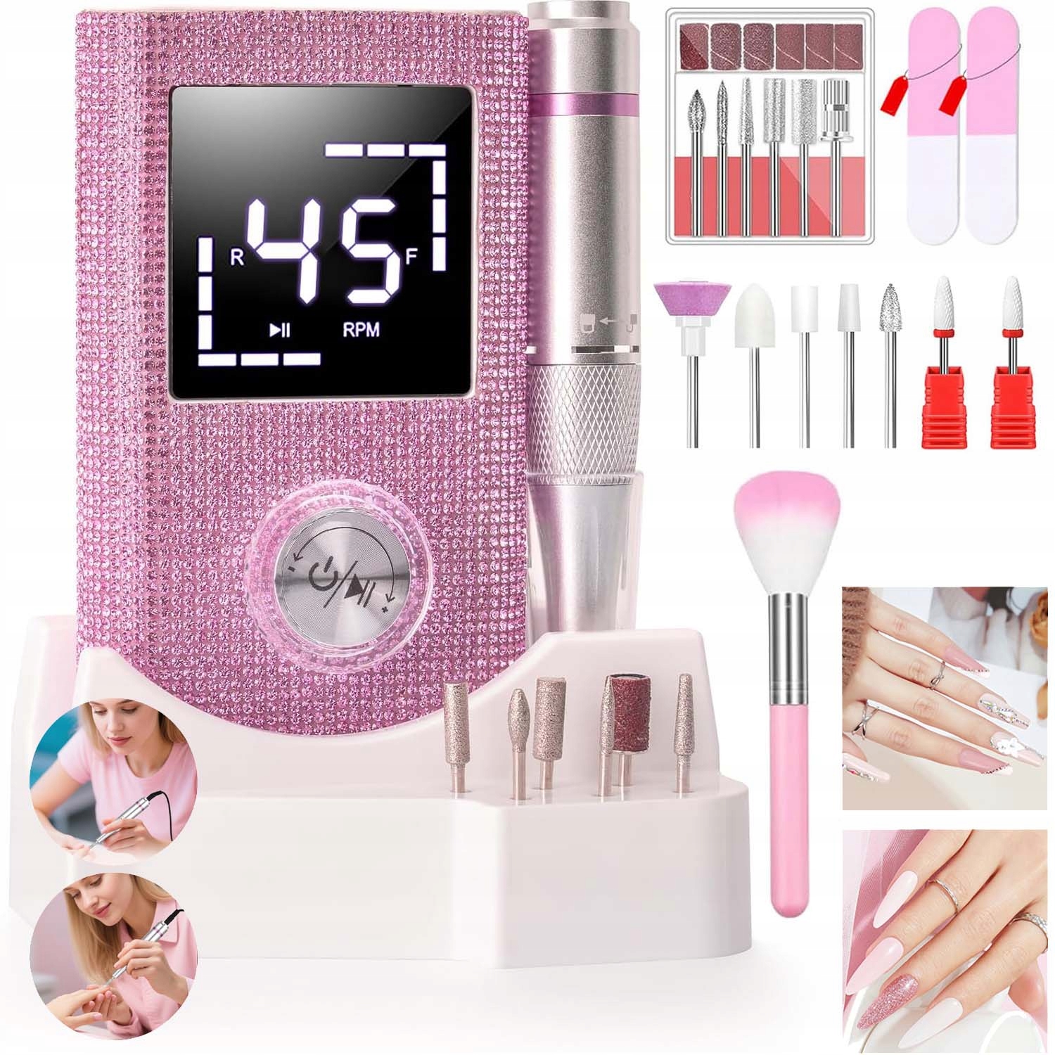 Elektrická Bruska Na Nehty Usb 45000 U/min Manikúra Pedikúra Sada