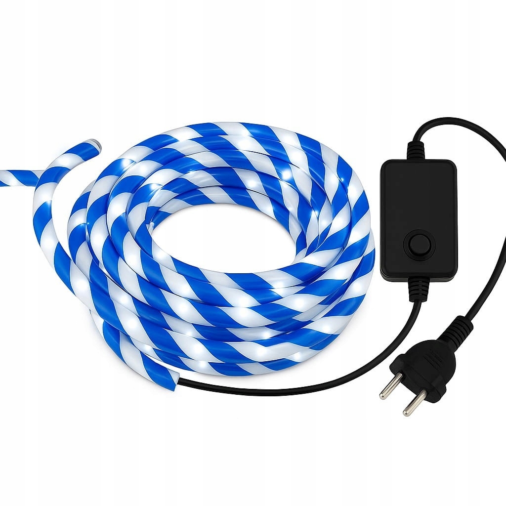 Bonbónová Světelná Hadice Vánoční Osvětlení Na Stromeček Led Modrá 30 M Venkovní IP44