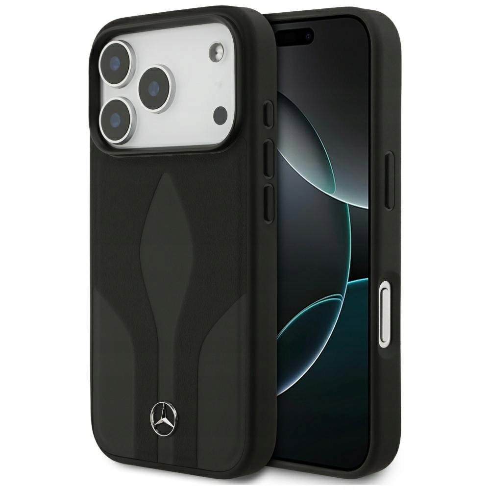 Etui Mercedes Leather The Move MagSafe do iPhone 17 Pro czarny