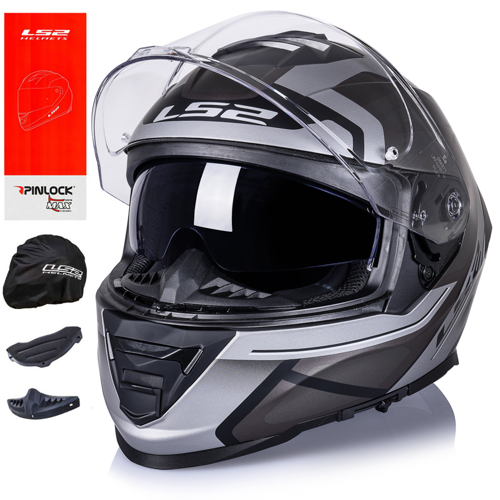 LS2 Kask Motocyklowy Integralny FF800 Storm II Faster Mat Titanium 2XL