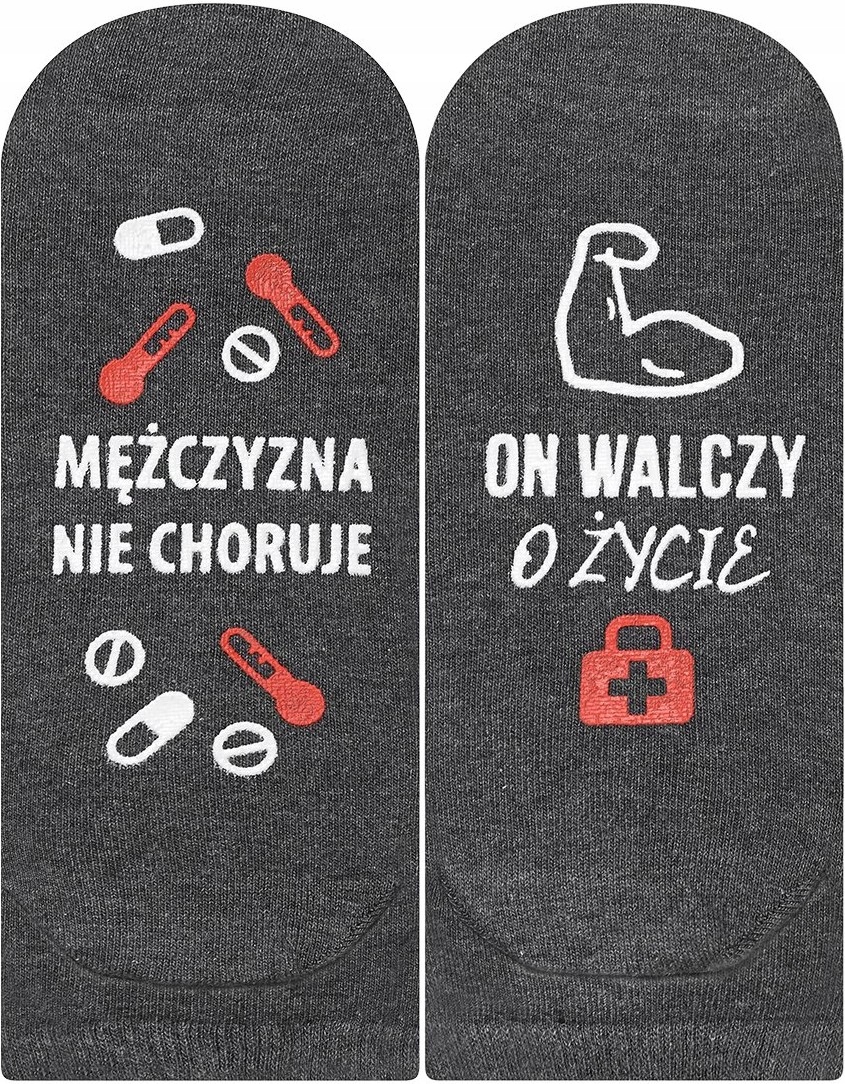 

Stopki Soxo Wesołe Skarpety z Napisem Chory 40-45