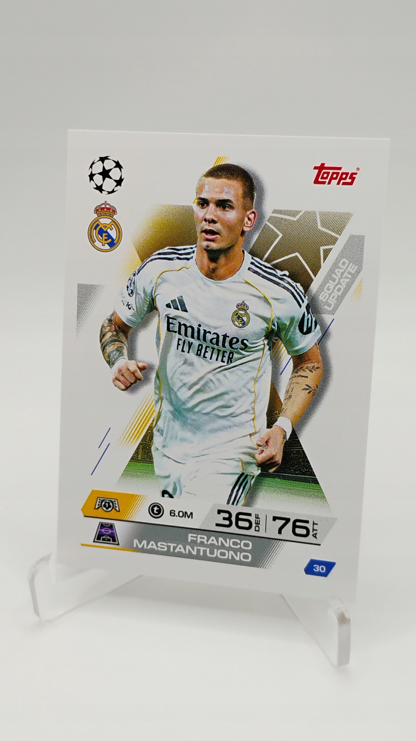 Topps Match Attax Extra 2025-2026 Squad Update 30 Franco Mastantuono Real