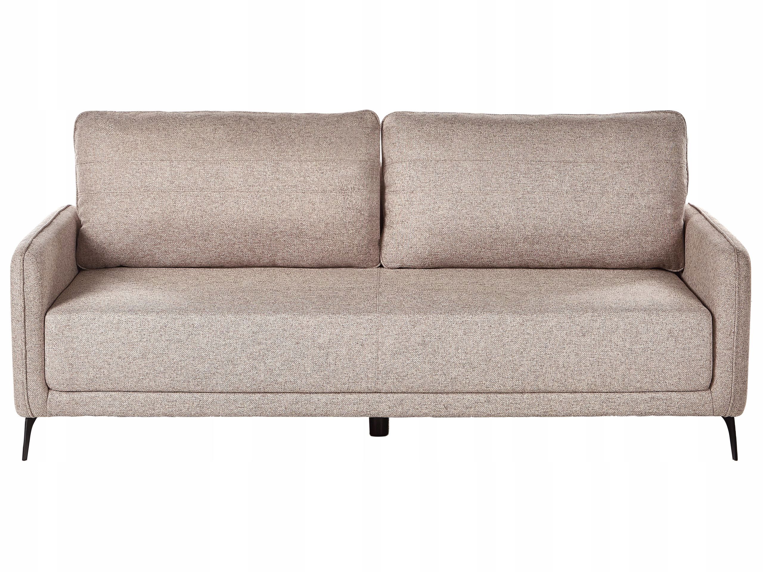 Sofa rozkładana funkcja spania łóżko jasnobrązowa