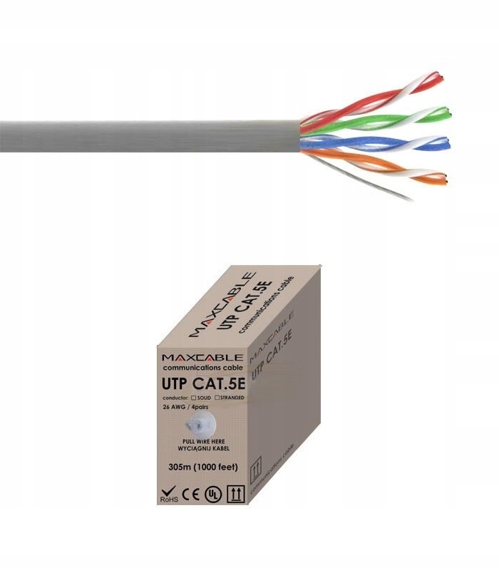 Kabel Utp Maxcable Al/Cu kat. 5e 305m
