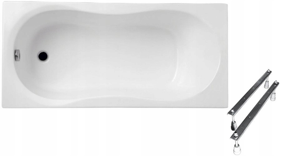 Obdélníková vana Polimat Gracja 120x75 bonus nohy