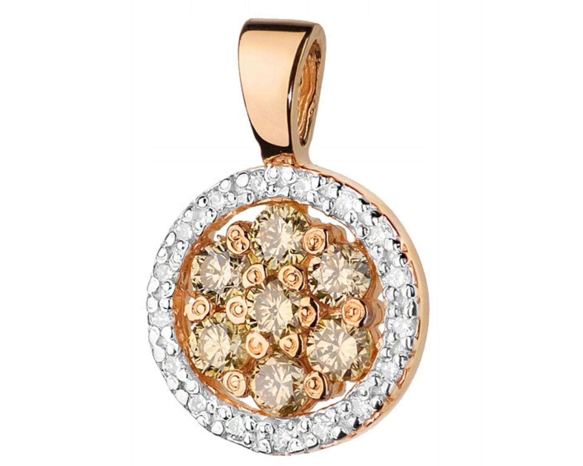 Přívěsek z růžového zlata s hnědými brilianty