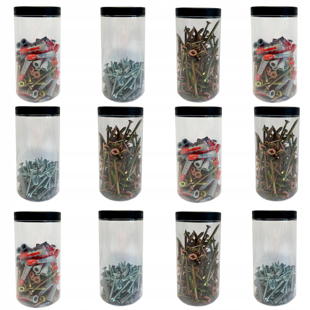 

Pojemnik organizer na śrubki słoiki 500ml x 12
