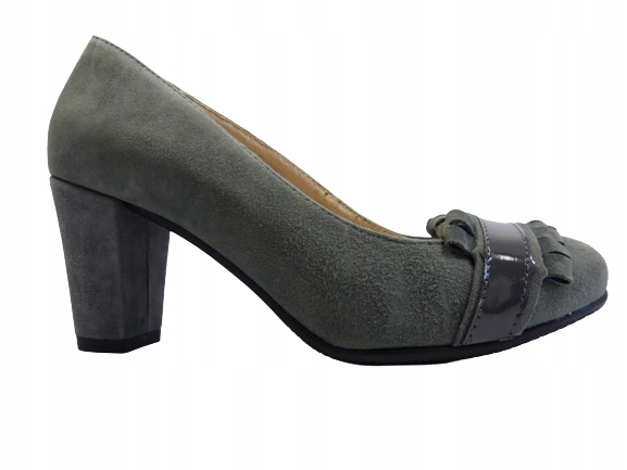 Grafitové lodičky na podpatku, měkké, R.Polański 37