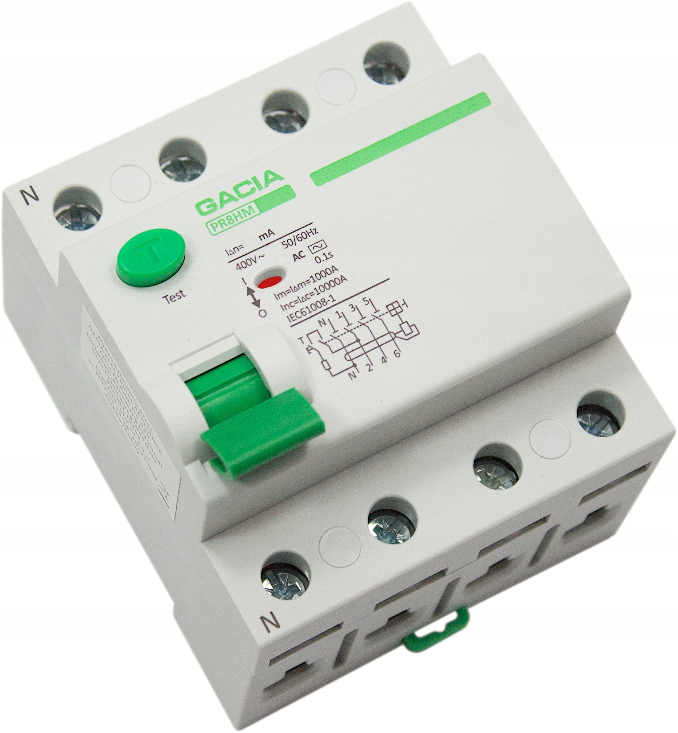 WYŁĄCZNIK RÓŻNICOWOPRĄDOWY 63A 4P 30mA AC GACIA EAN (GTIN) 05901122686033