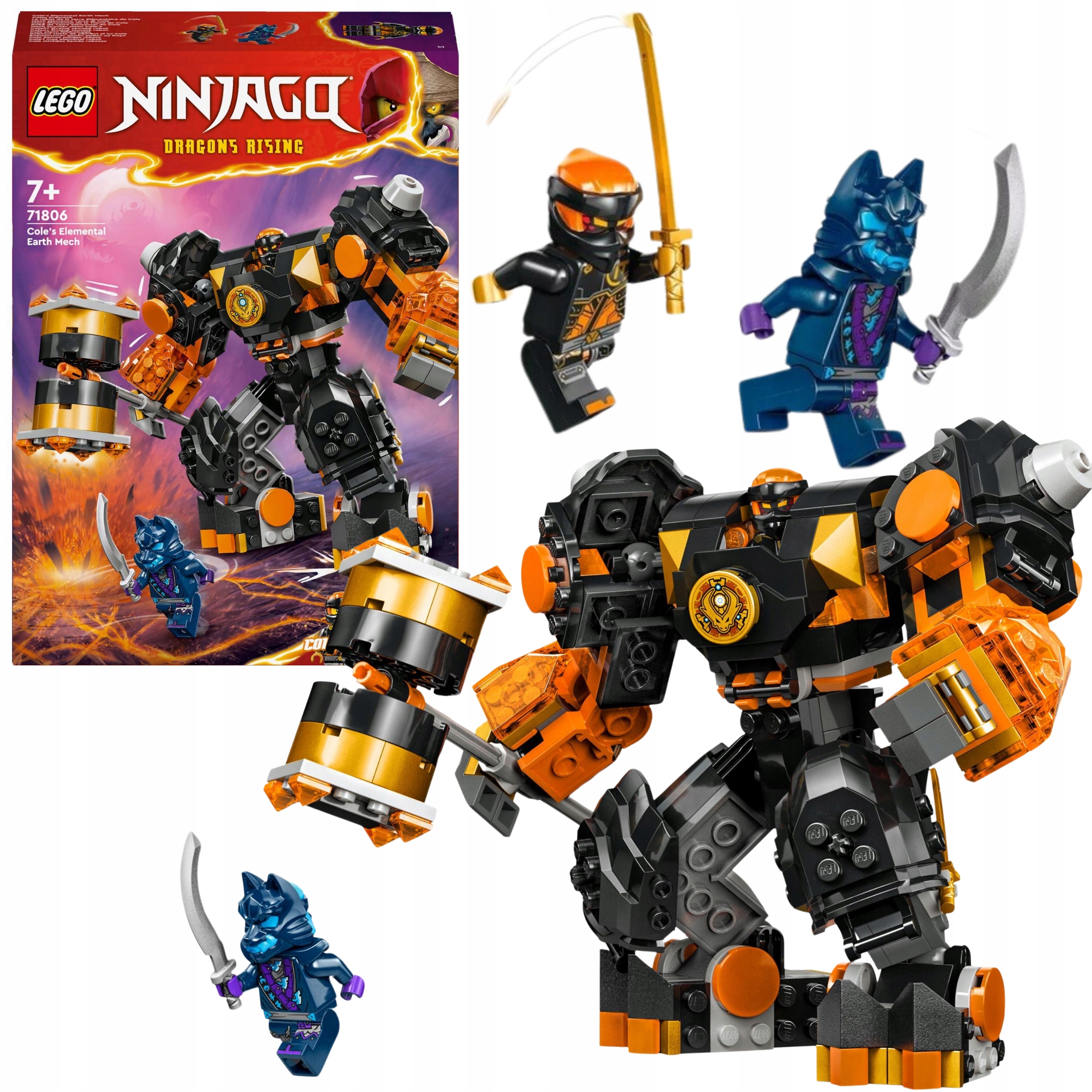 Lego Ninjago 71806 Mech Živlu Země Cole Robot Stavebnice Ninja Pohyblivý
