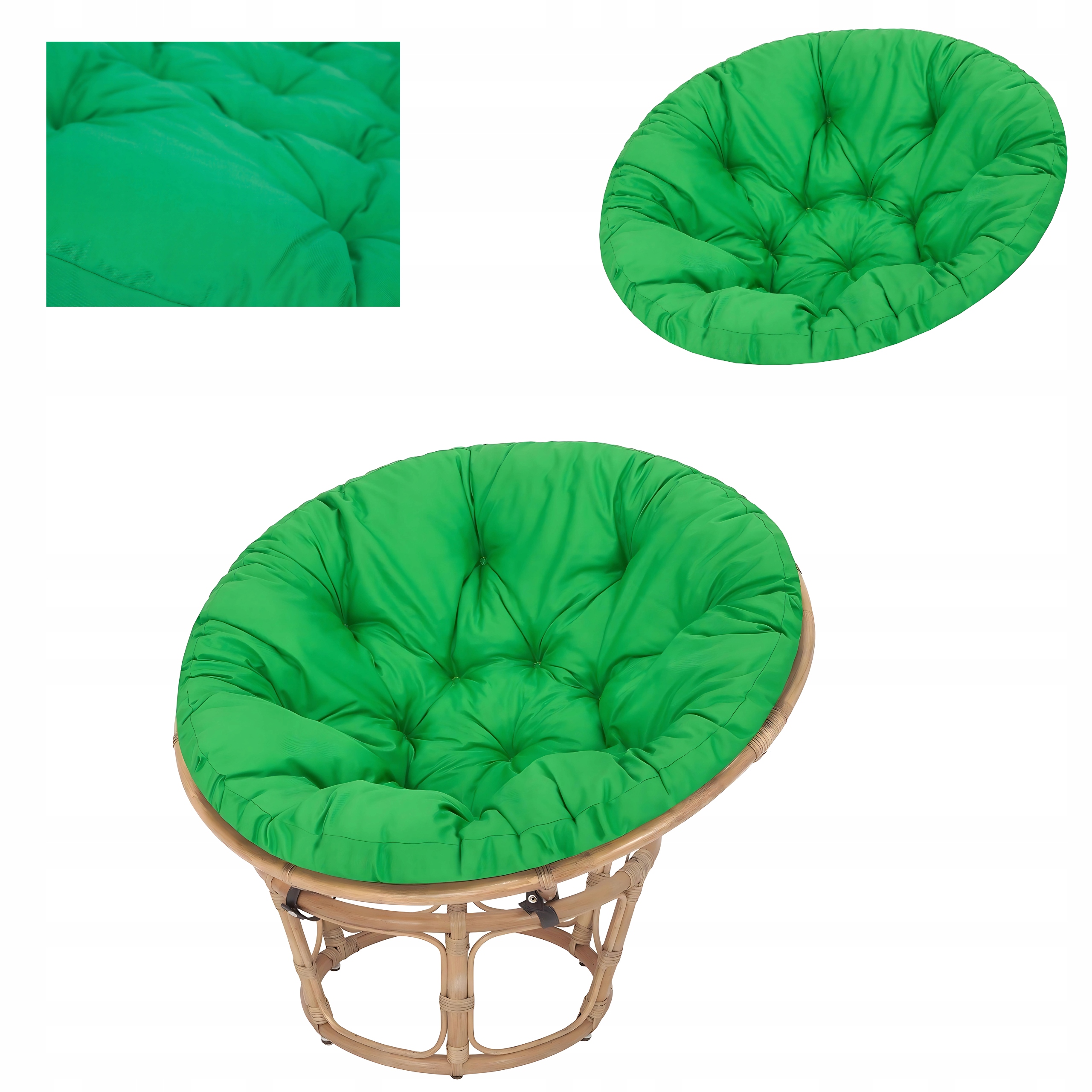 Záhradný vankúš na kreslo Papasan kokon 114 cm okrúhly vankúš hniezdo