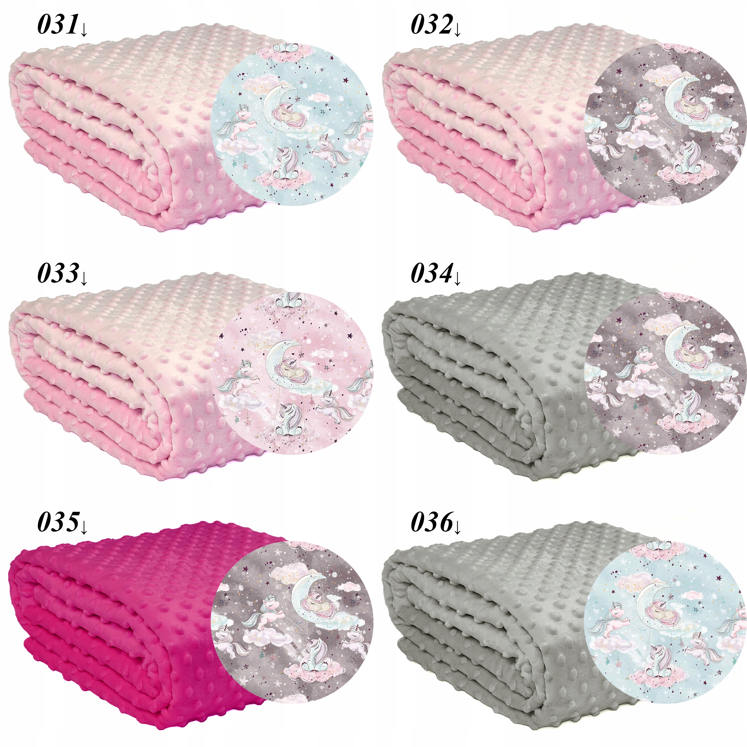 Narzuta Na Łóżko Dwustronna Koc 80x160 Minky Wzory Kolor dominujący wielokolorowy