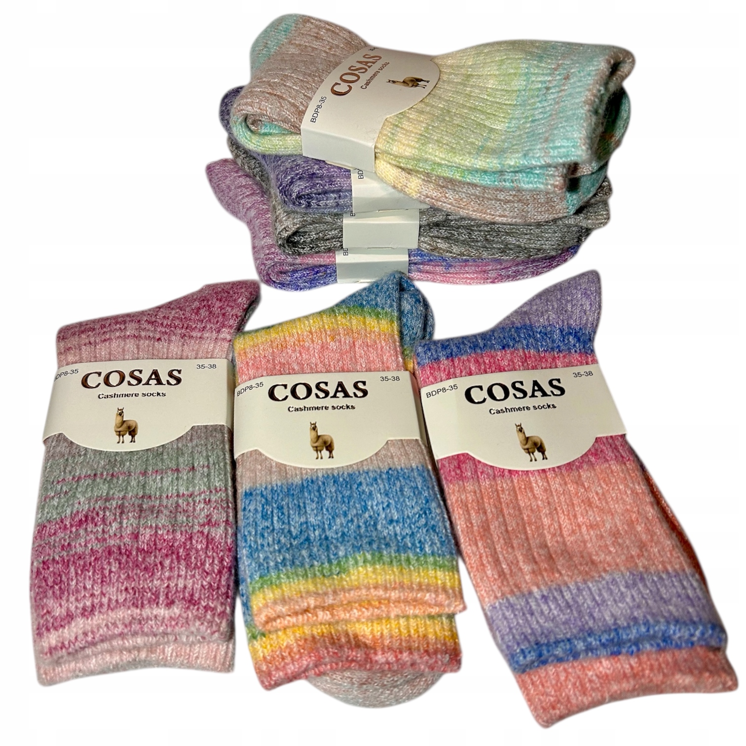 Ponožky Kašmírové Beztlakové ponožky přírodní vlněné