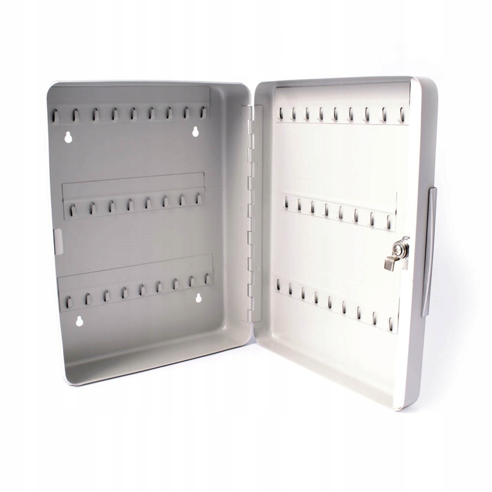 Skříňka Organizer skříňka na klíče 52 háčků ocelová kazeta bílá