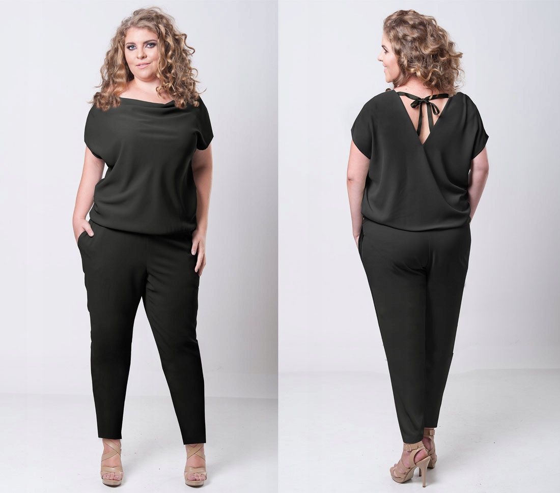 Wyszczuplający ELEGANCKI kombinezon NA WESELE Plus Size tu 44 XXL (44-54) Marka ANY
