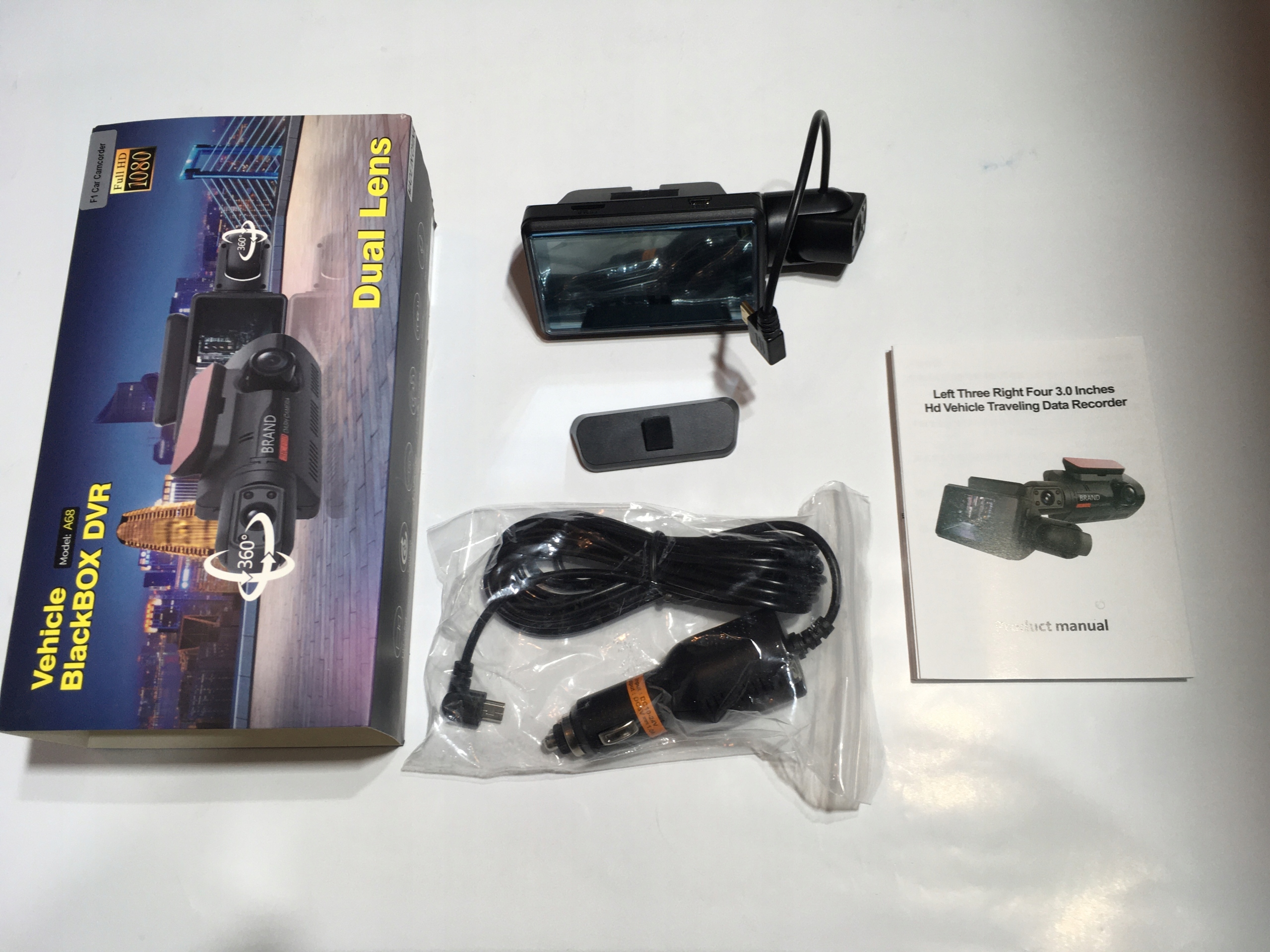 KAMERA SAMOCHODOWA FHD REJESTRATOR VIDEO 3" kabina przód Złącza AV czytnik kart pamięci miniUSB