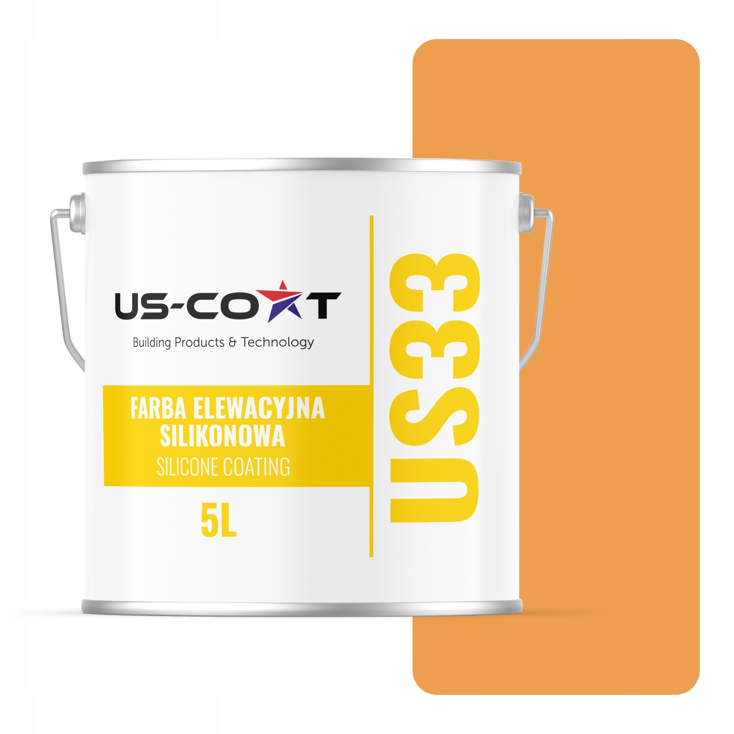 Barva Silikonová Fasádní Barva Oranžová F766 Uv 5L Výrobce