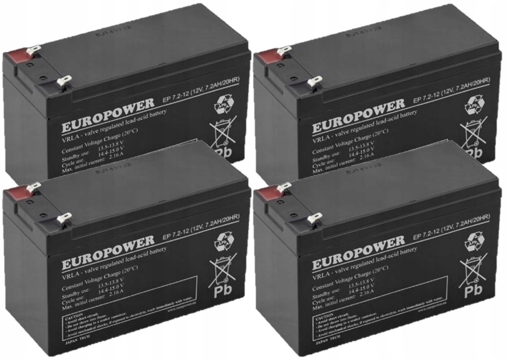 TBC30 BATERIE ZESTAW AKUMULATORÓW DO UPS APC EATON POWERWALKER 4x EP 7,2-12